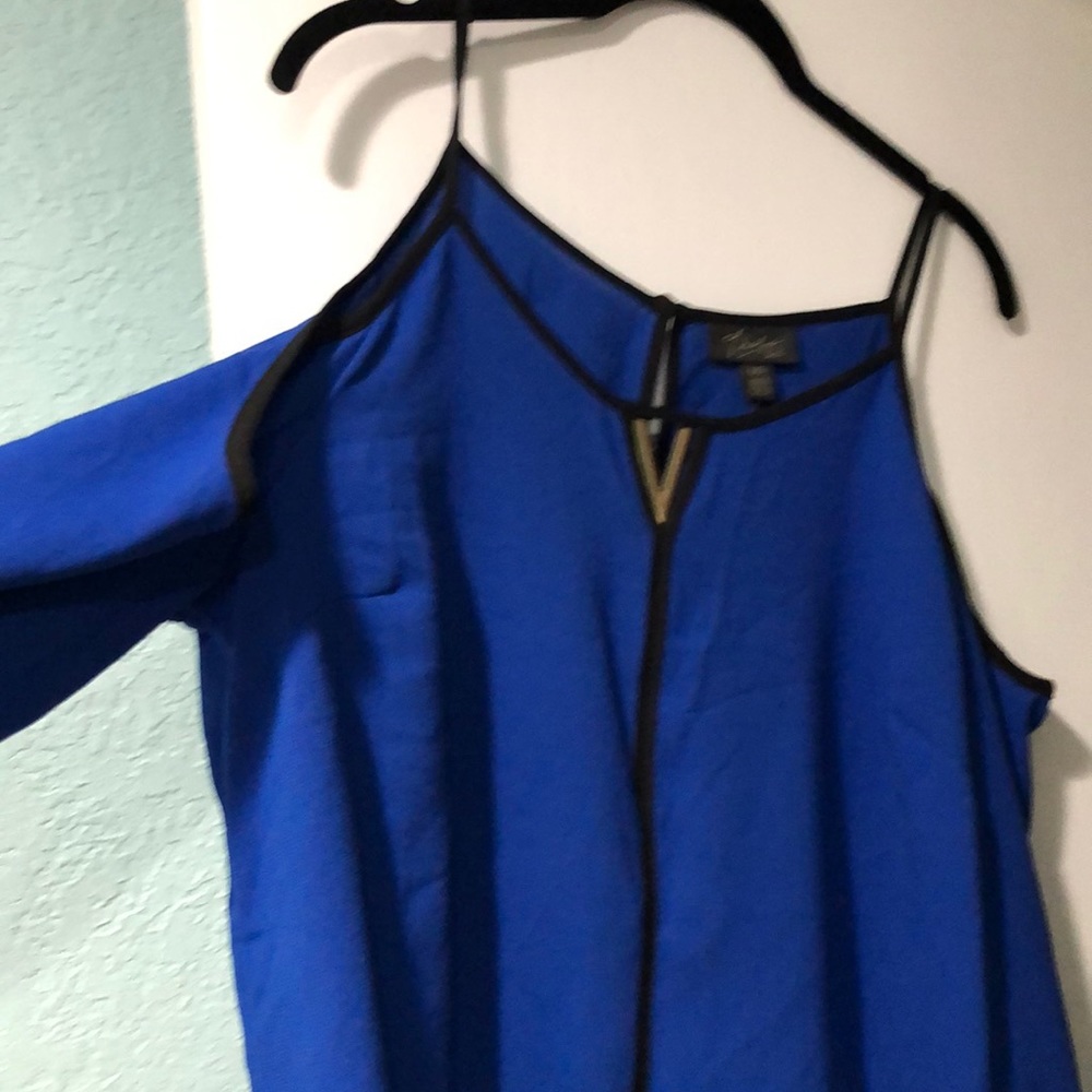 New! Electric Blue Peep Shoulder L